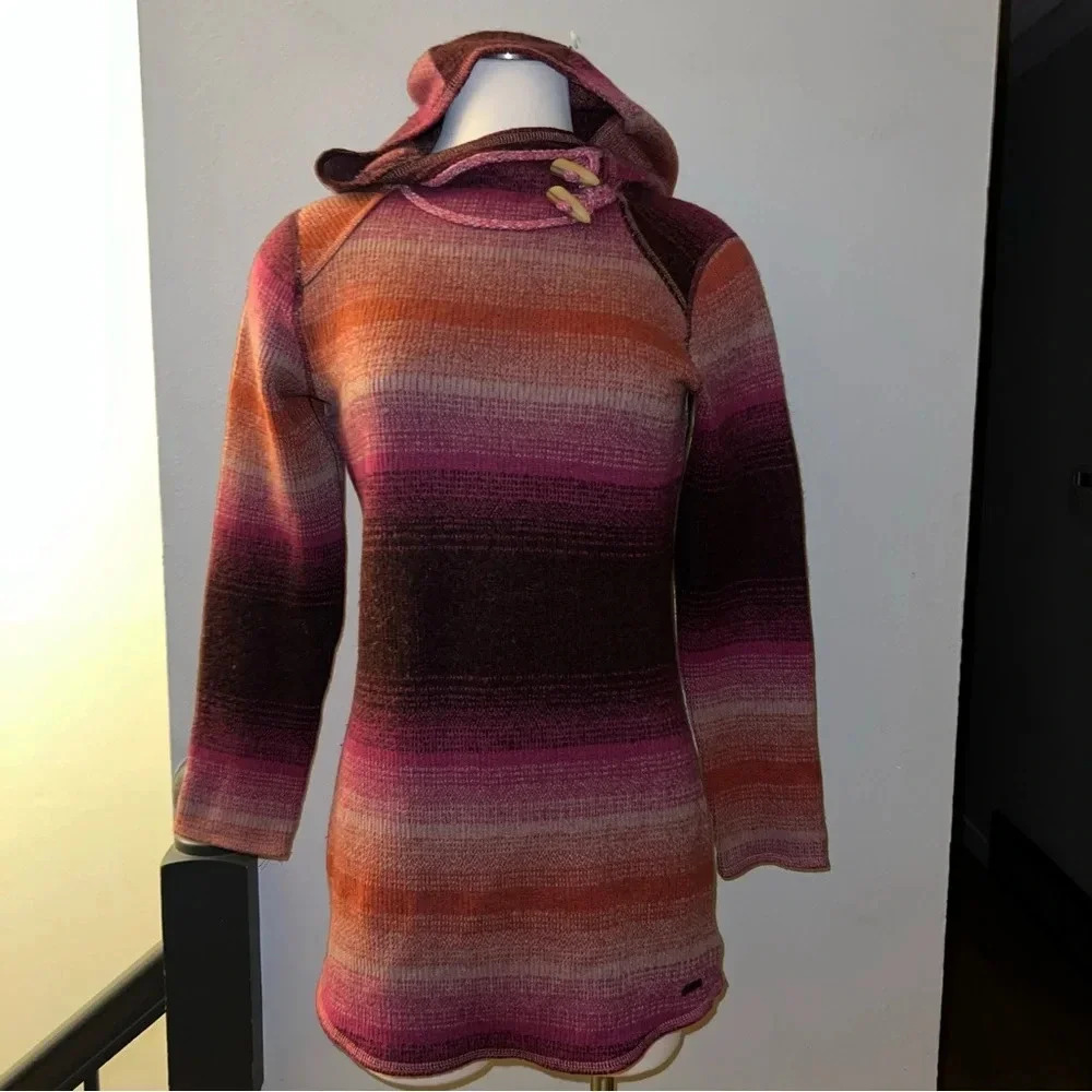 prAna Women’s Wool Blend Pink Purple Ombré Sweater Sz XS